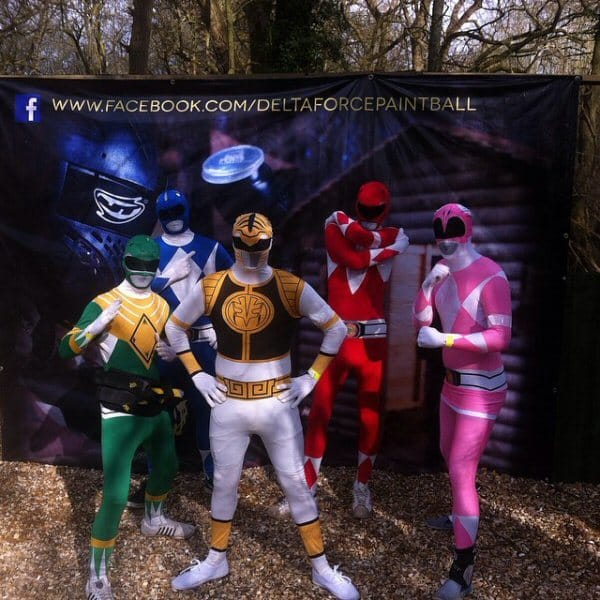 Players dressed as power rangers