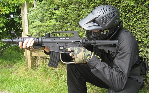 Paintball Player with M16 Gun