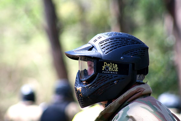 Paintballer with Full Head Goggles