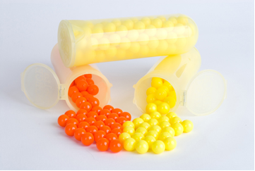Red and yellow paintballs