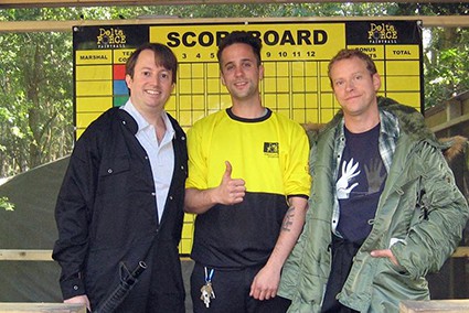 David Mitchell and Robert Webb with marshal