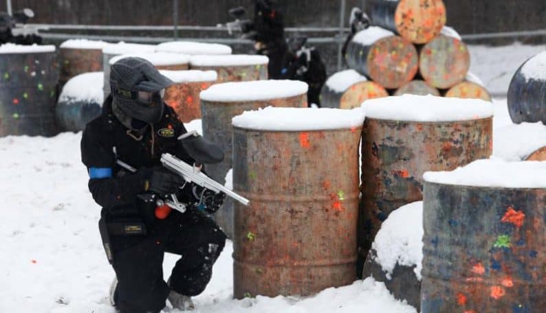 Paintballing in Snowy Conditions