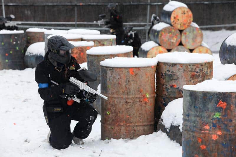 Paintballing in Snowy Conditions