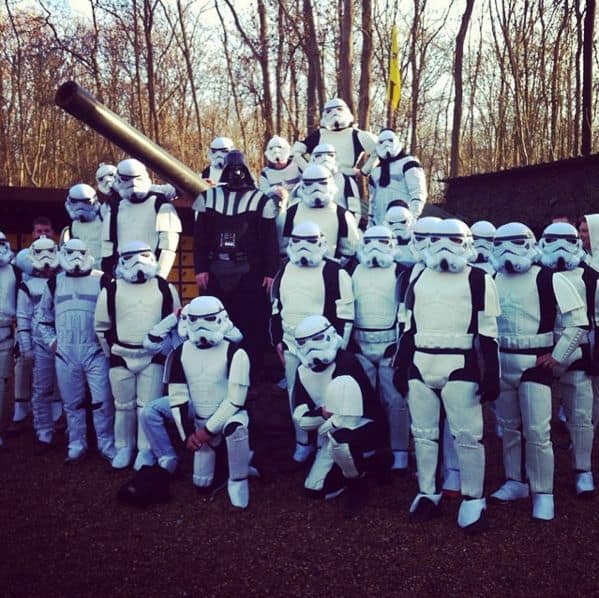 Darth Vader and Stormtroopers assemble at Paintball Base Camp