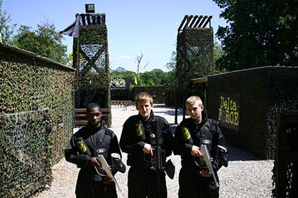 Three players model latest paintball guns 