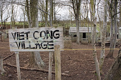 'Viet Cong Village' paintball game-zone sign