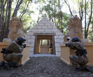 Paintballing Kegworth Tomb Raider Game Zone Action Shot