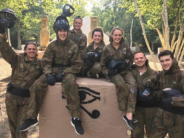 paintballing group photo