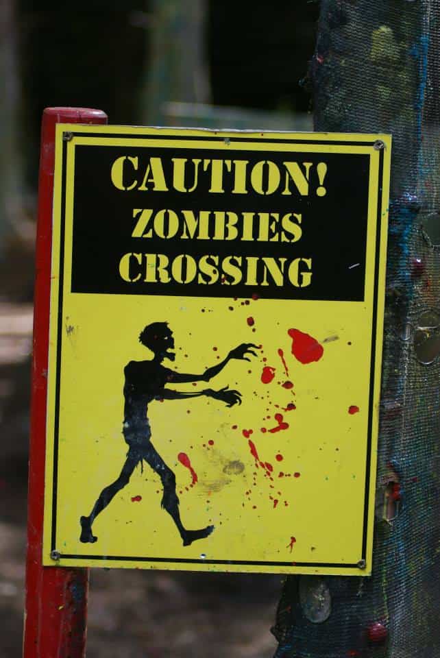 caution zombies crossing