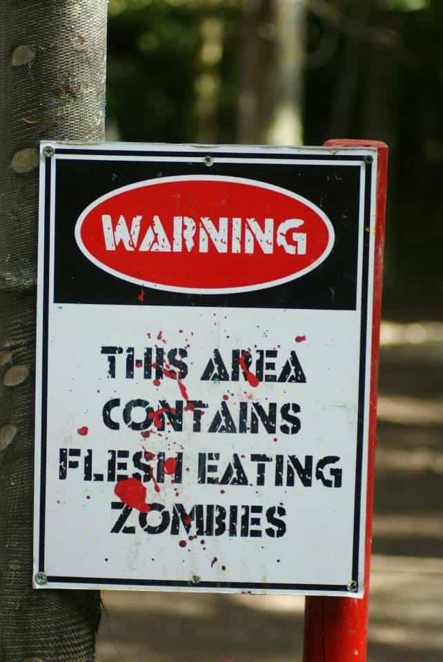 warning area contains zombies