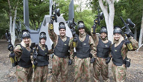 Group of Adults Paintball Players